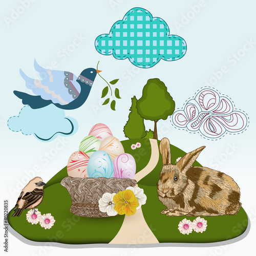 fantasy Easter landscape