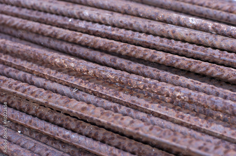 Barras de hierro oxidadas