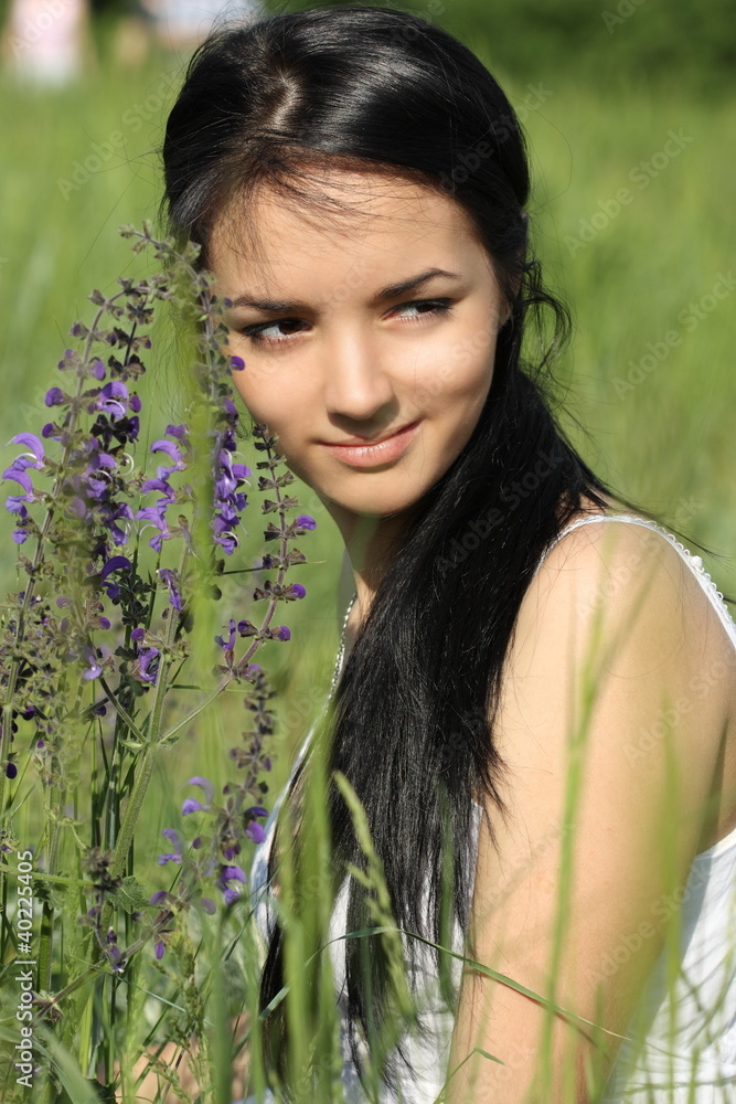 Beautiful young happy woman in spring Beautiful young happy woman in spring