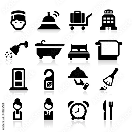 Hotel Icons set elegant series