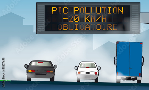 Trafic sur autoroutes _ Pic pollution