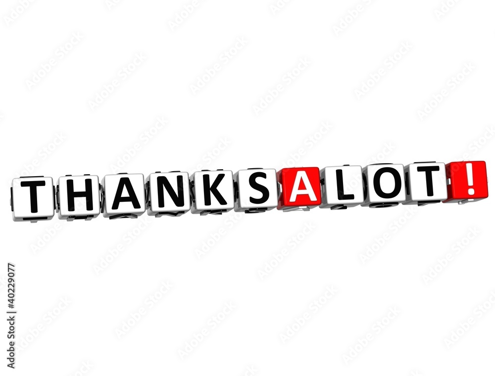 3D Thanks a Lot Cube text 3D Thanks a Lot Cube text