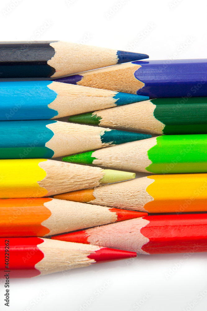 Color pencils isolated on a white_counter position Color pencils isolated on a white_counter position