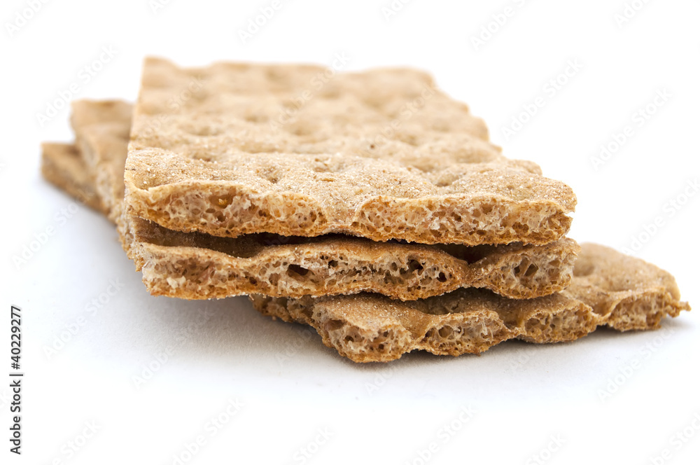 three brown cracker over white background, diet three brown cracker over white background, diet