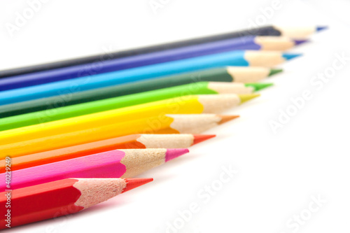 Color pencils isolated on a white