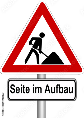 Schild Seite im Aufbau