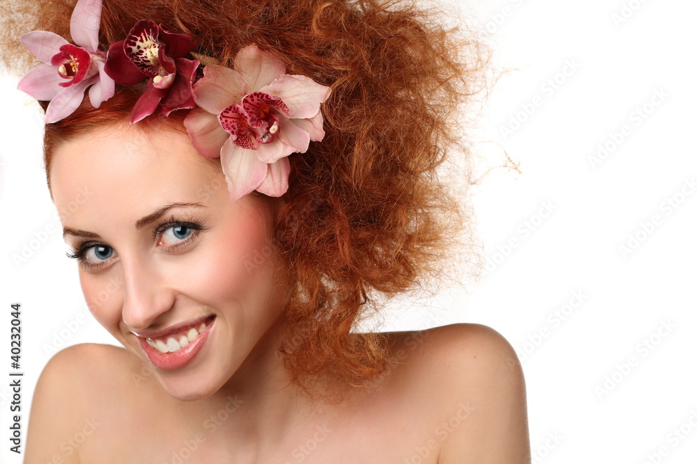 Portrait of a young girl with a nice manicure Portrait of a young girl with a nice manicure