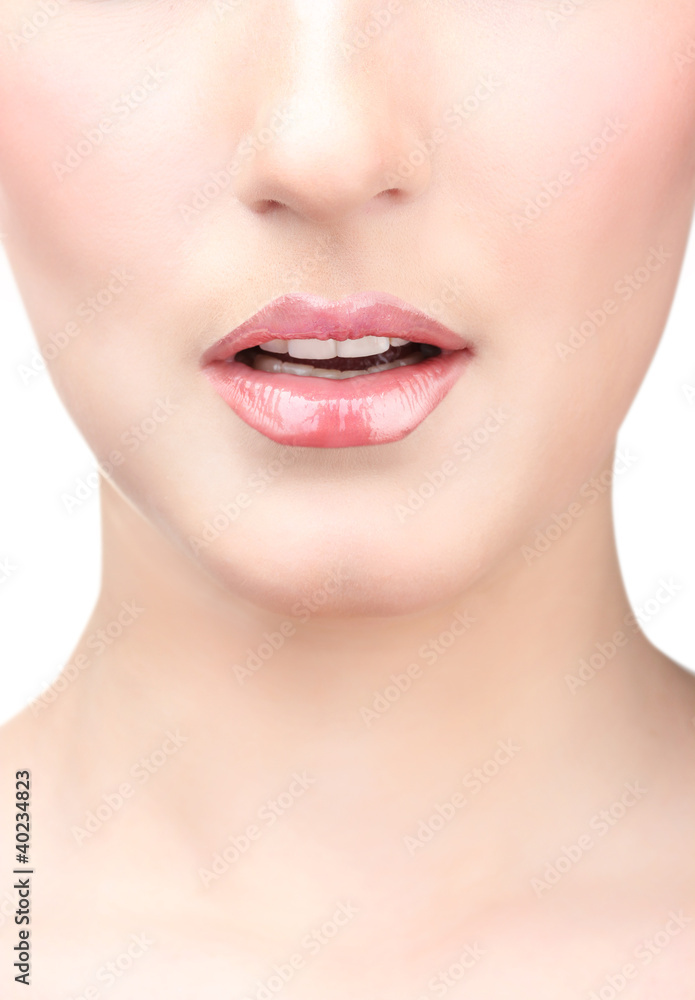 beautiful make up of gloss lips beautiful make up of gloss lips