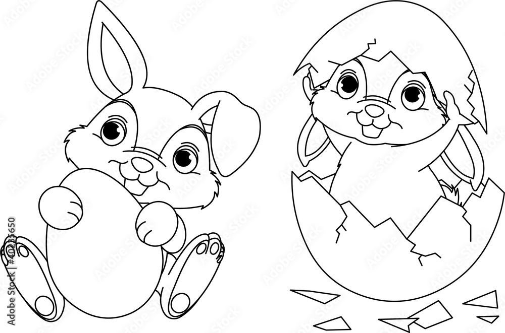 Fototapeta premium Easter Bunny coloring page