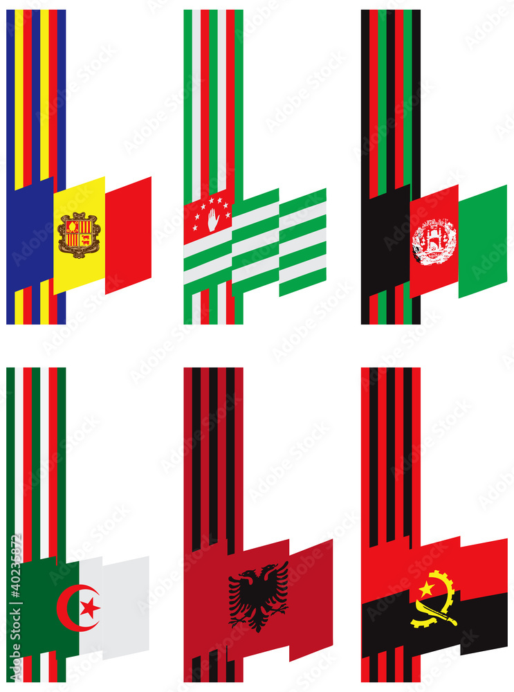 Ribbons with flags Ribbons with flags