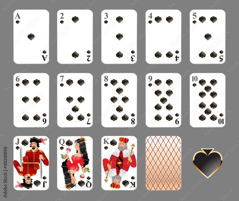 Playing cards - spade suit Playing cards - spade suit