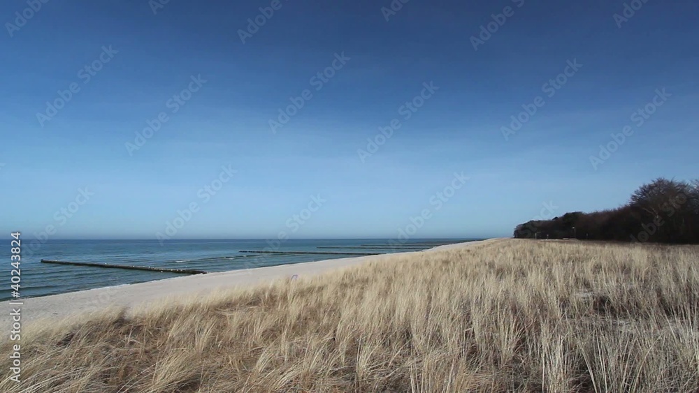Baltic Sea - Beach with Dunes and Grass waving Baltic Sea - Beach with Dunes and Grass waving