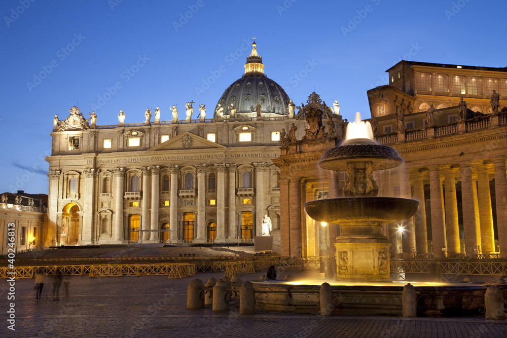 Rome st. Peter s basilica and fountain