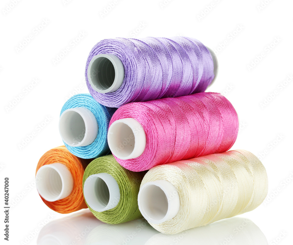 bright bobbin thread isolated on white.