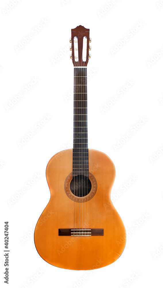 Naklejka premium retro guitar isolated on white
