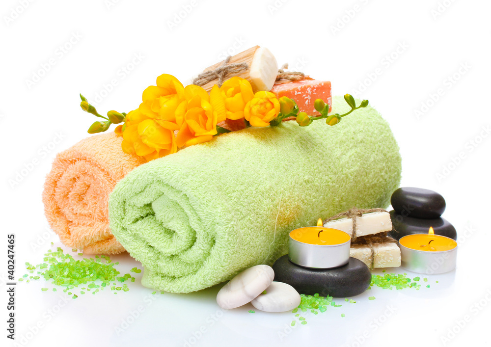 Spa setting isolated on white Spa setting isolated on white