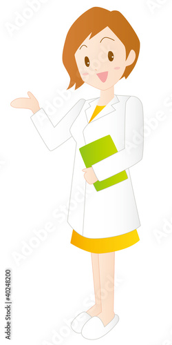 女医　女性　医者　紹介　イラスト　素材　ベクター