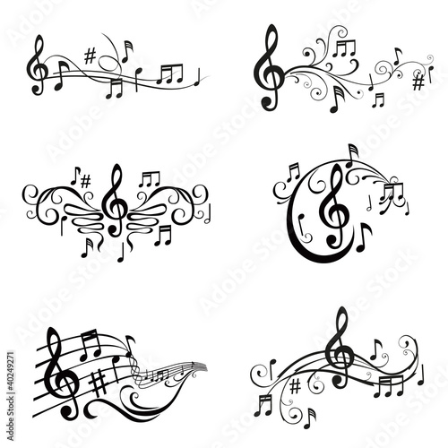 Set of Musical Notes Illustration - in vector
