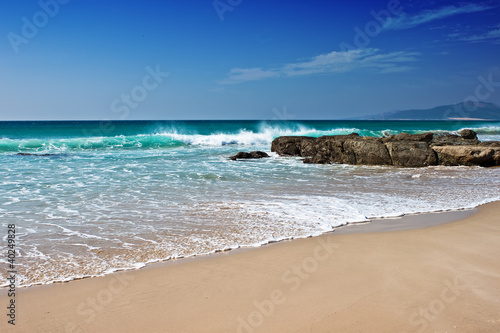 A landscape on sea with rocks