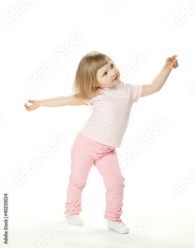 Adorable baby girl dancing