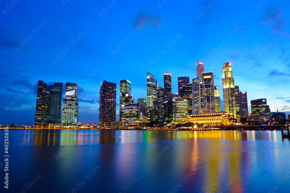 Fototapeta premium Singapore city at night