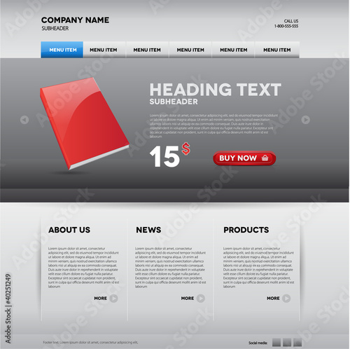 Modern website template with nice button