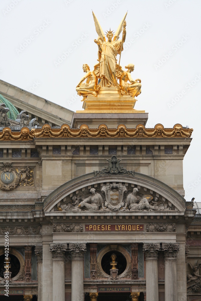 Detail of Opera in Paris, Golden Statue Top Right