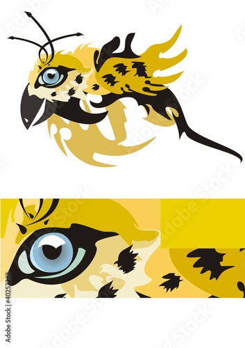 Jaguar eye in the form of a bird