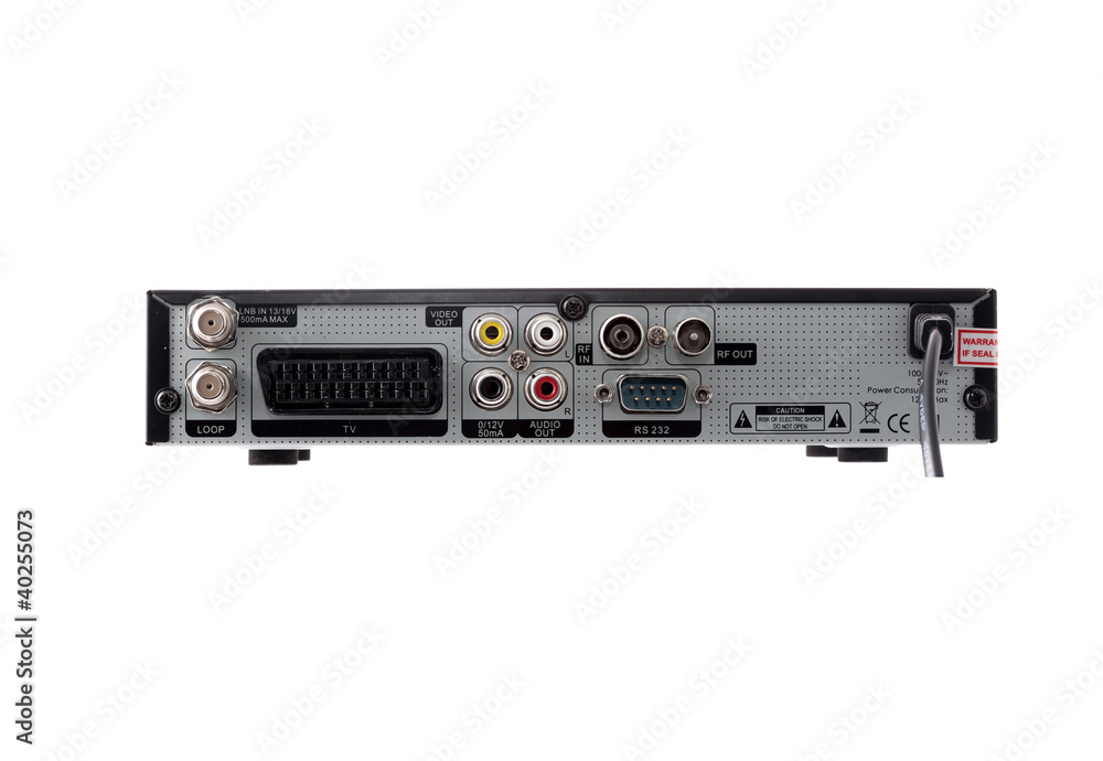 Rear panel of satellite receiver Rear panel of satellite receiver