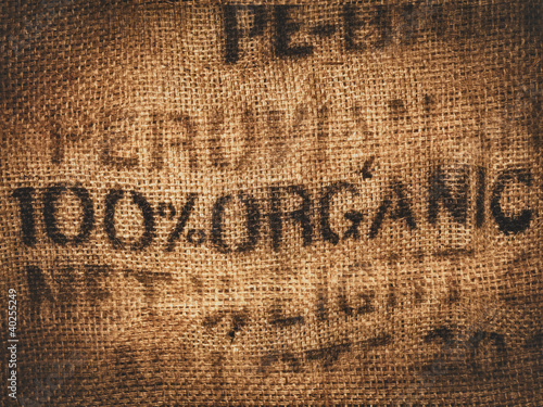Organic hessian coffee bag photo