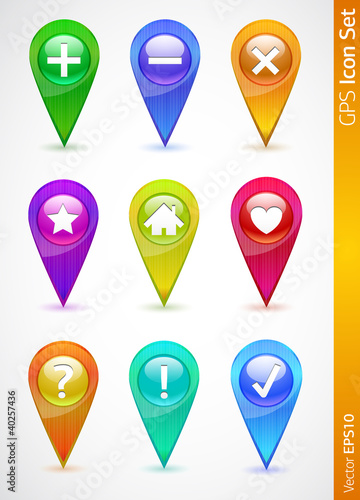 Navigation GPS vector colorful icons
