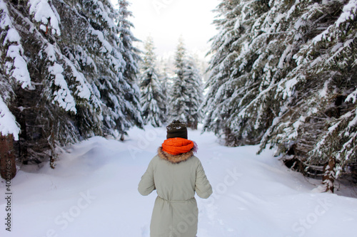 Winter landscape with person