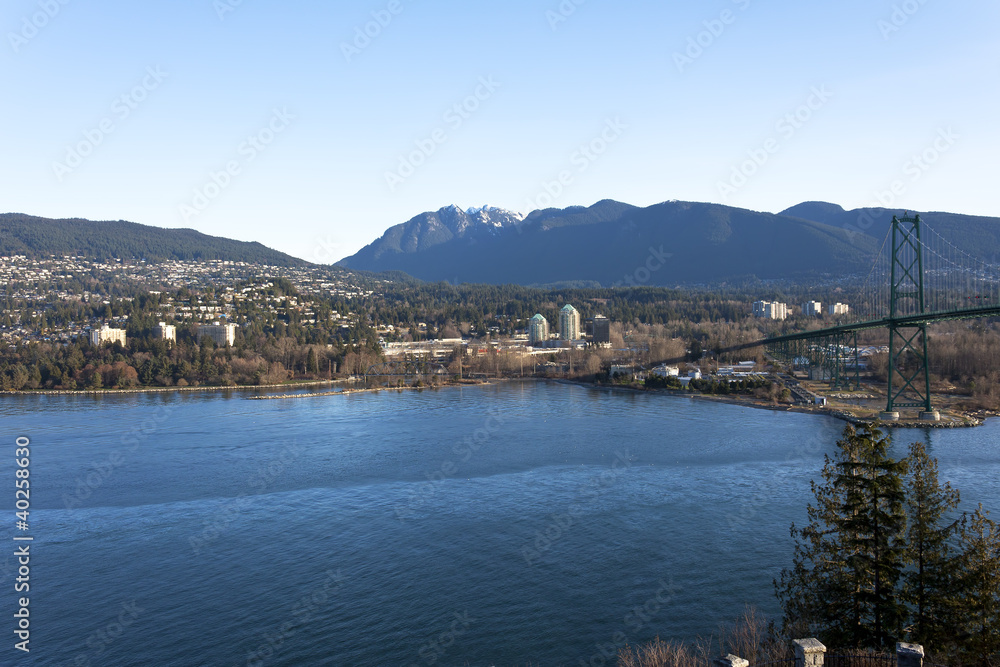 Lions Gate bridge and The North Shore of Vancouver