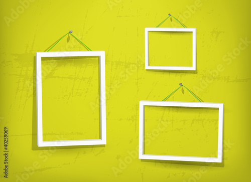 White frame on the wall
