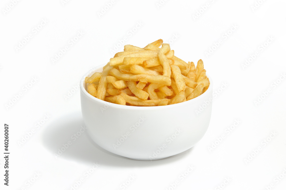 Potatoes fries in a white plate Potatoes fries in a white plate