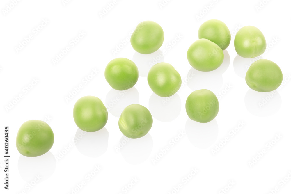 Green peas on white, clipping path included Green peas on white, clipping path included
