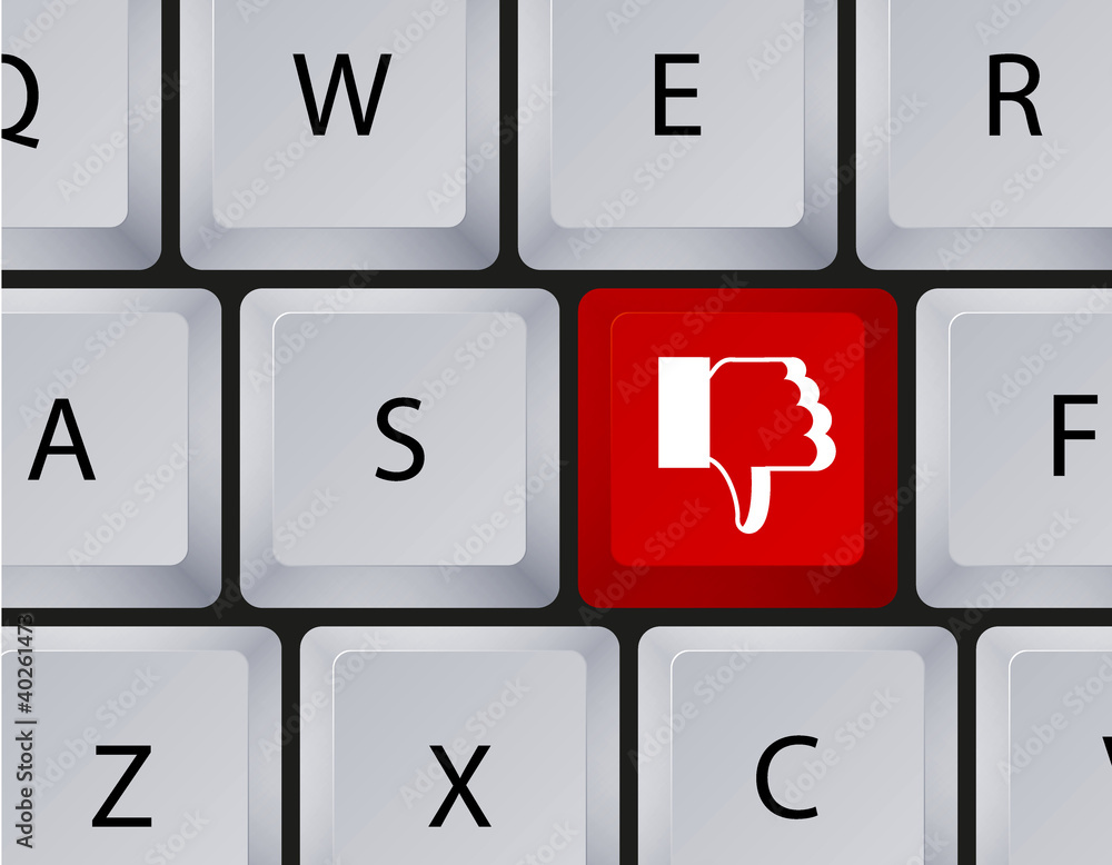 Vector keyboard with thumbs down button. Eps10 Vector keyboard with thumbs down button. Eps10