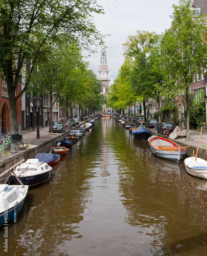 Amsterdam Canal and Church Portrait © Alysta
