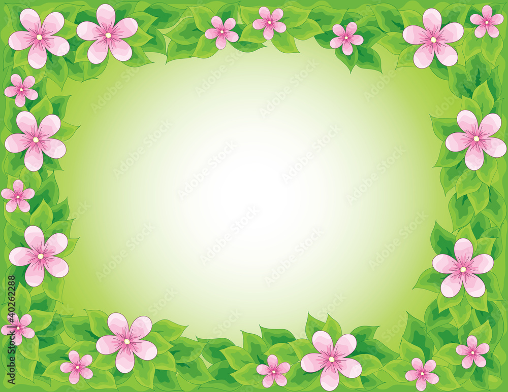 Floral frame, vector