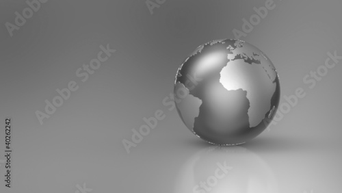 Fototapeta Naklejka Na Ścianę i Meble -  Silber Erdball vor grauem Hintergrund - Europa
