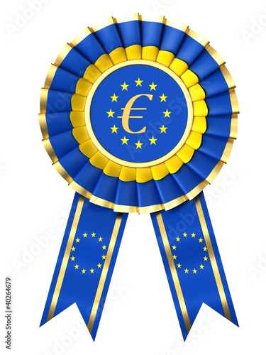 Ribbon award with euro sign