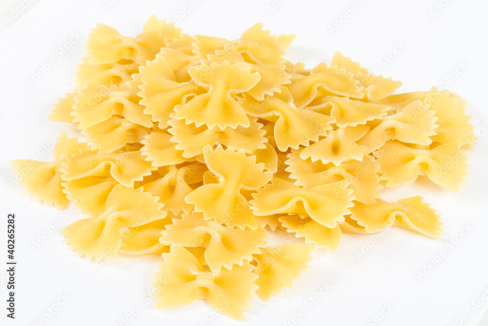 Farfalle pasta, isolated Farfalle pasta, isolated