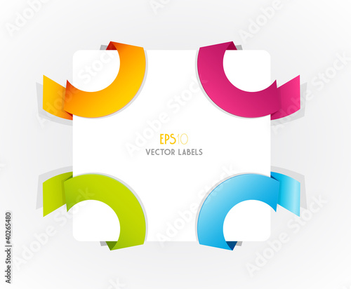 Color vector corner ribbons.