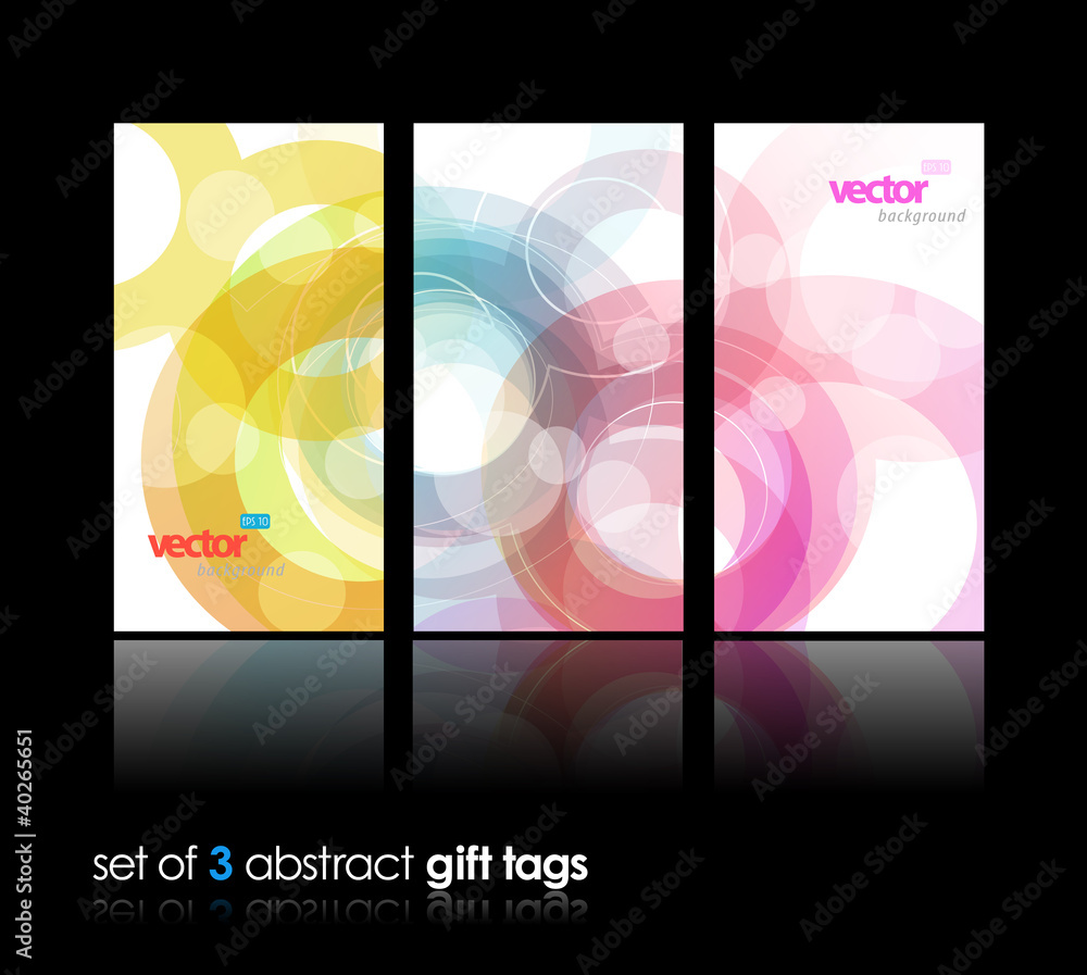 Set of abstract colorful circle illustrations.