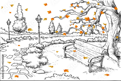 Sketch of Autumn Background