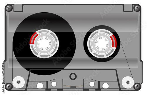 Audio cassette with a transparent body
