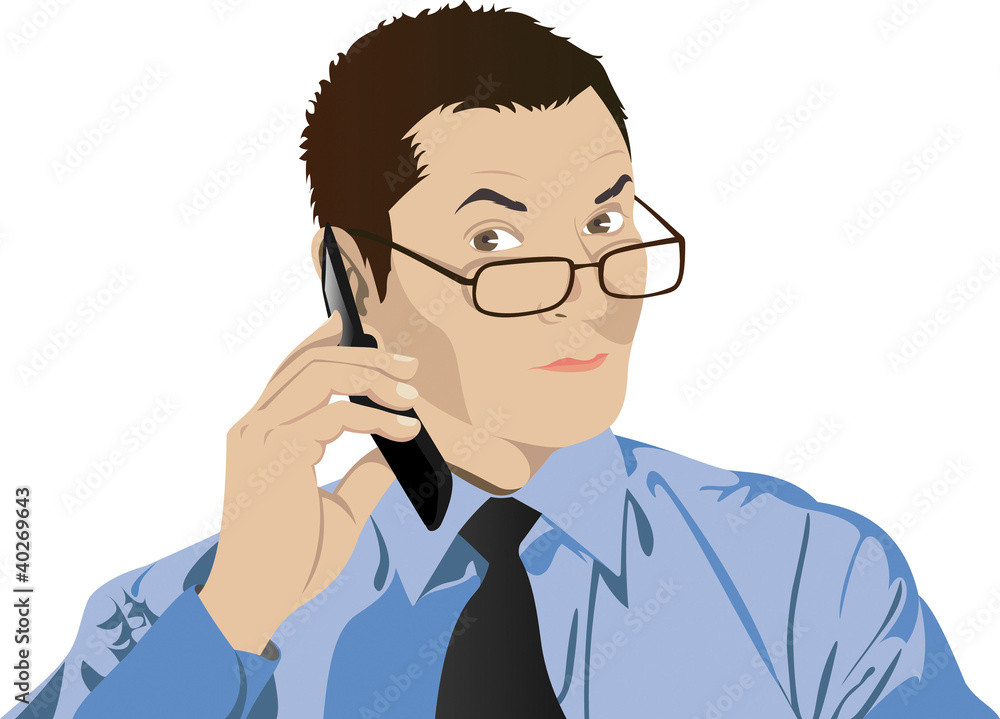 man in glasses with a cell phone man in glasses with a cell phone
