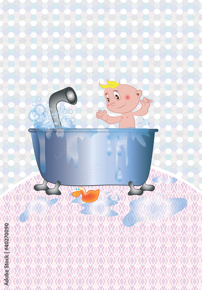Naklejka premium baby in bath