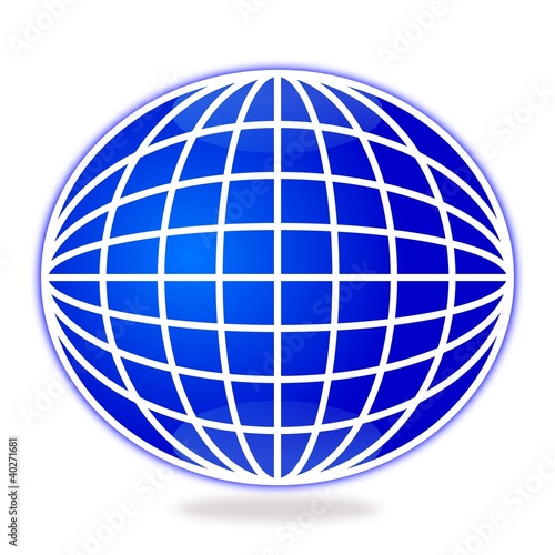 Globe lines,circles - blue