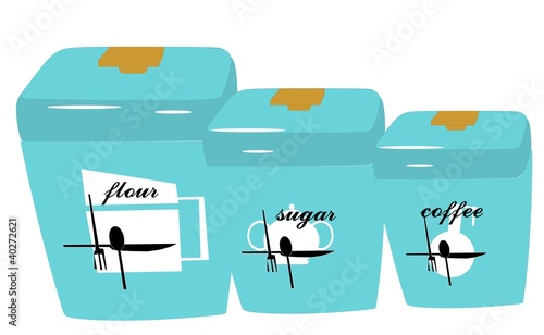 Retro Canisters in turquoise